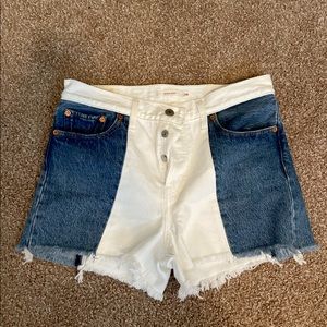 Womens Dual Tone Levi Denim Shorts